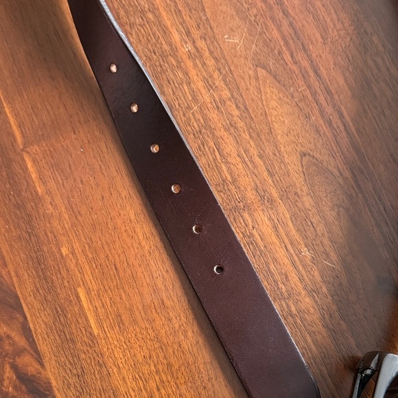 Men's Brown italien Leather Belt - simons size 34 - Picture 3 of 5